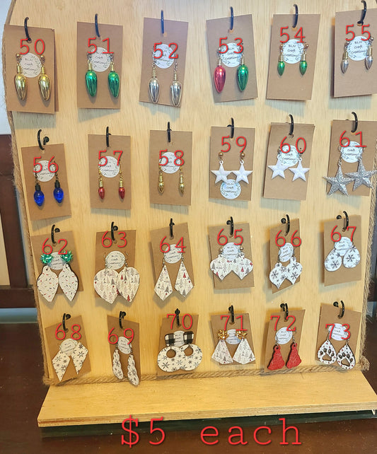 Christmas earrings July Sale