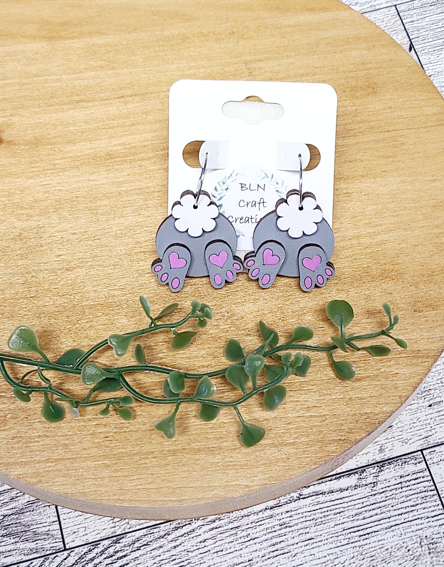 Bunny butt earrings