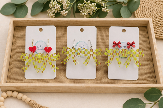 Softball pattern acrylic earrings