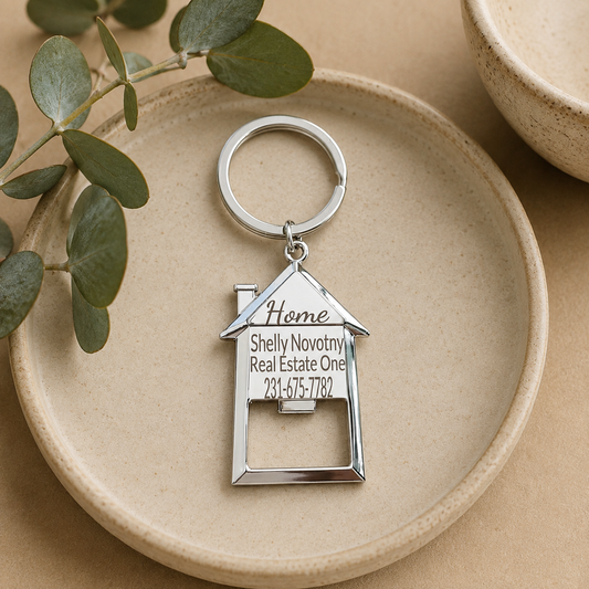 House keychain with bottle opener