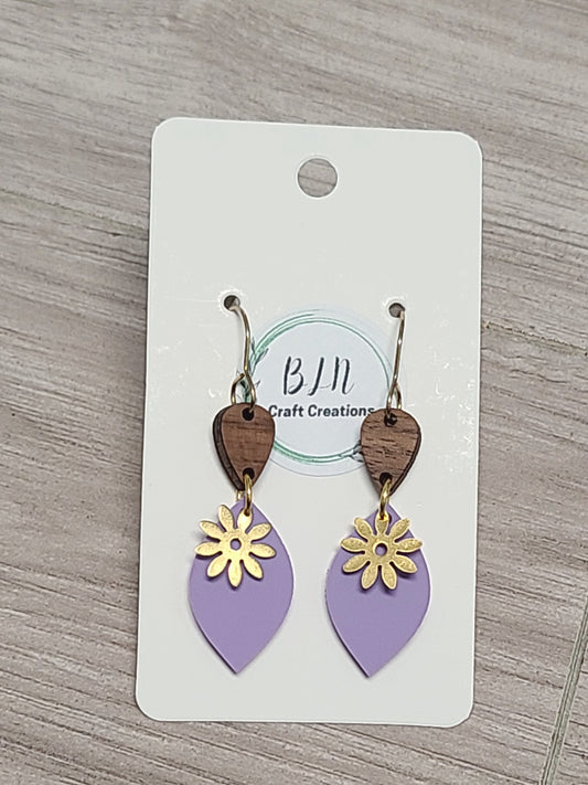 Mini petal with flower earrings