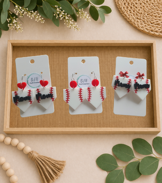Home plate Baseball earrings