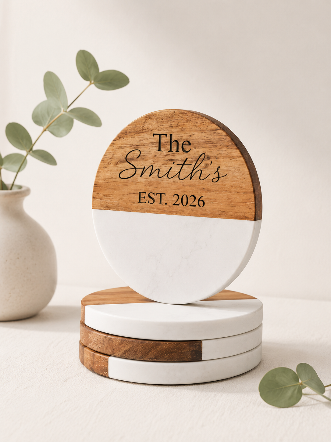 Marble & Wood Coaster & Cutting Board