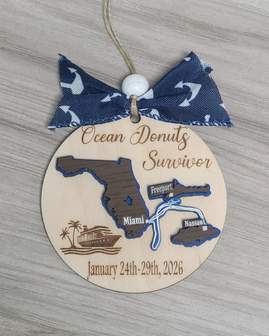 Ocean Donut Survivor ornament